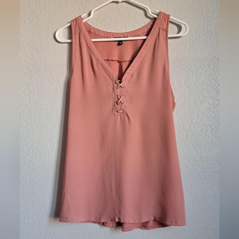 Express Blush Lace-Up Tank Top Size Small